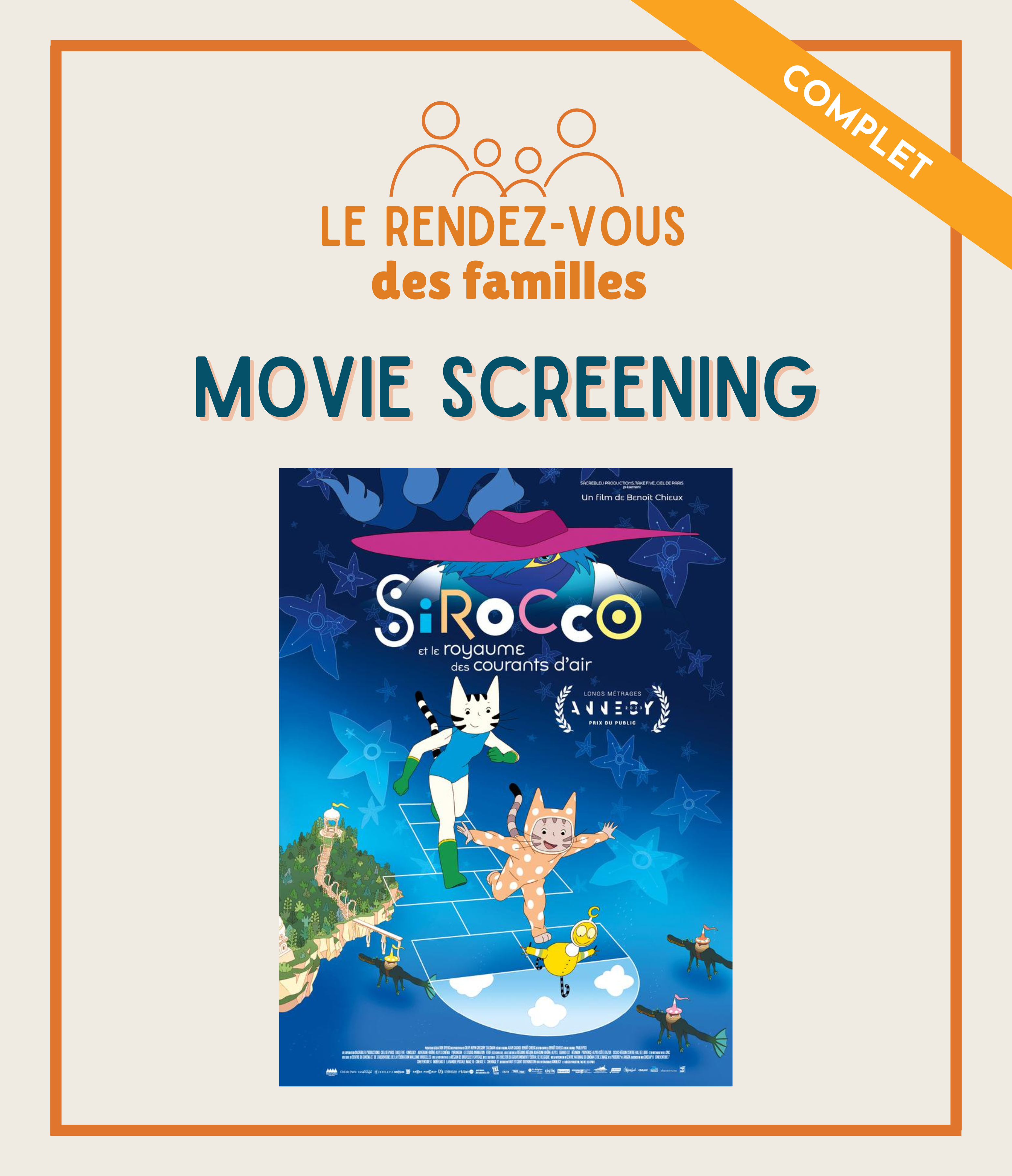 COMPLET | RENDEZ-VOUS DES FAMILLES | Cinema | Sirocco et le royaume des courants d’air